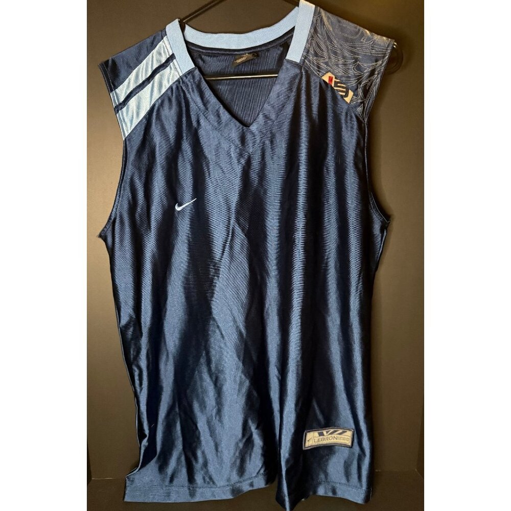 Nike Lebron Signature Sleeveless Basketball Jersey Tank Mens L Blue